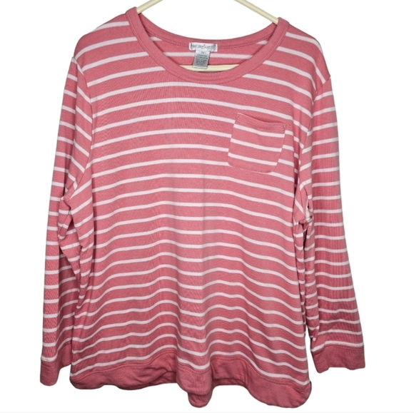 Hasting & Smith Tunic Style Striped Sweatshirt with Breast Pocket 2XL - Picture 1 of 6